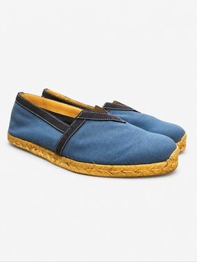 CHRISTIAN LOUBOUTIN | Men’s Blue Canvas Espadrille Loafers – EU 42 / US 9